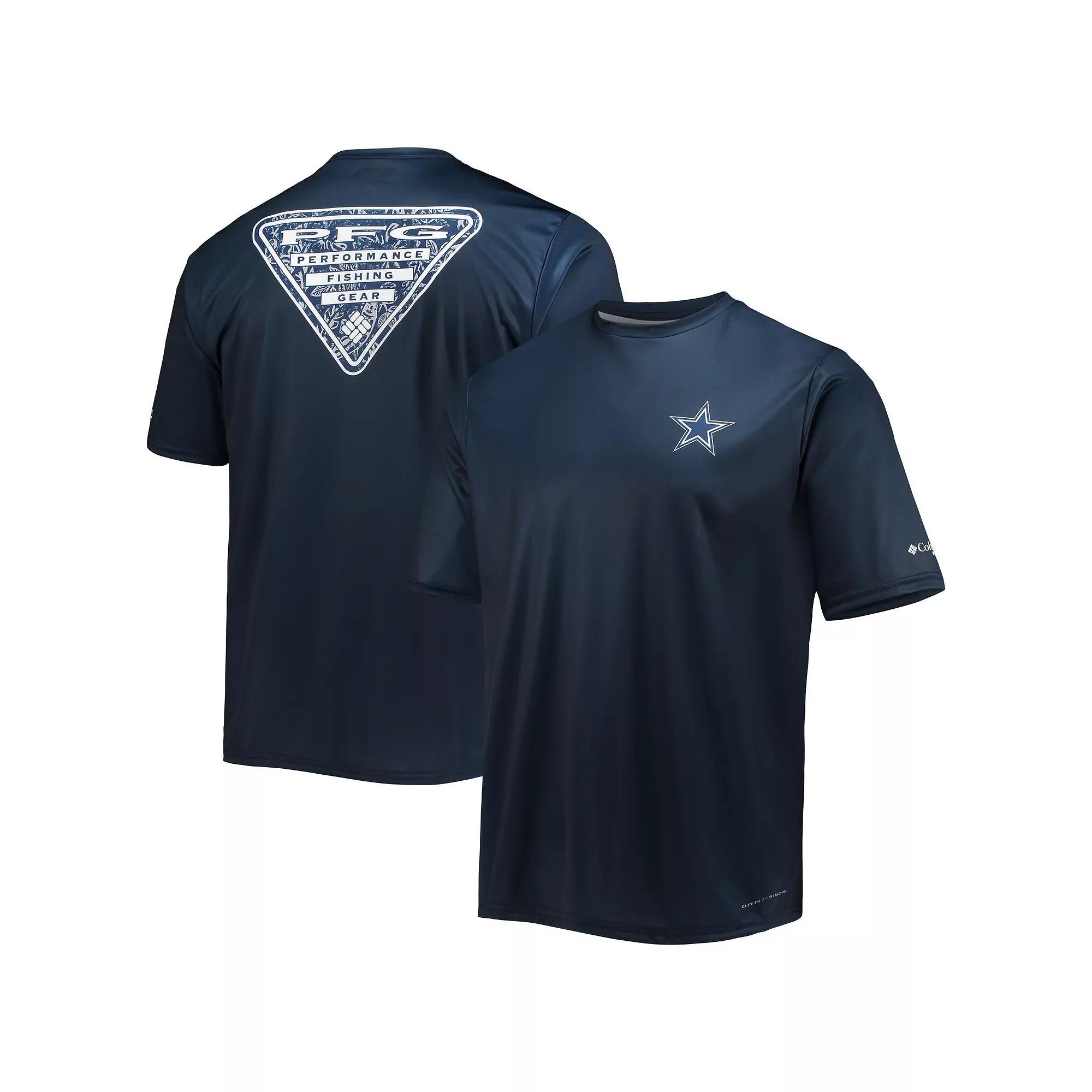 Men's Columbia Navy Dallas Cowboys Terminal Tackle Omni-Shade T-Shirt, Size: Medium, Blue Product Image