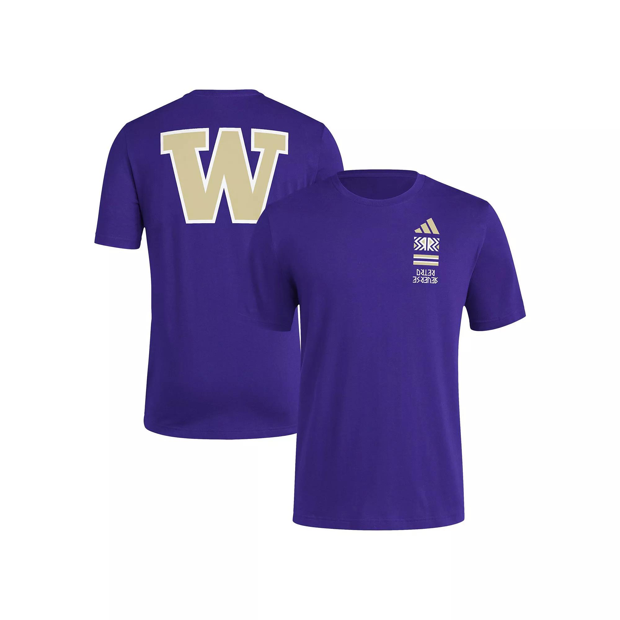 Men's adidas Purple Washington Huskies Reverse Retro Baseball 2 Hit T-Shirt,  Product Image