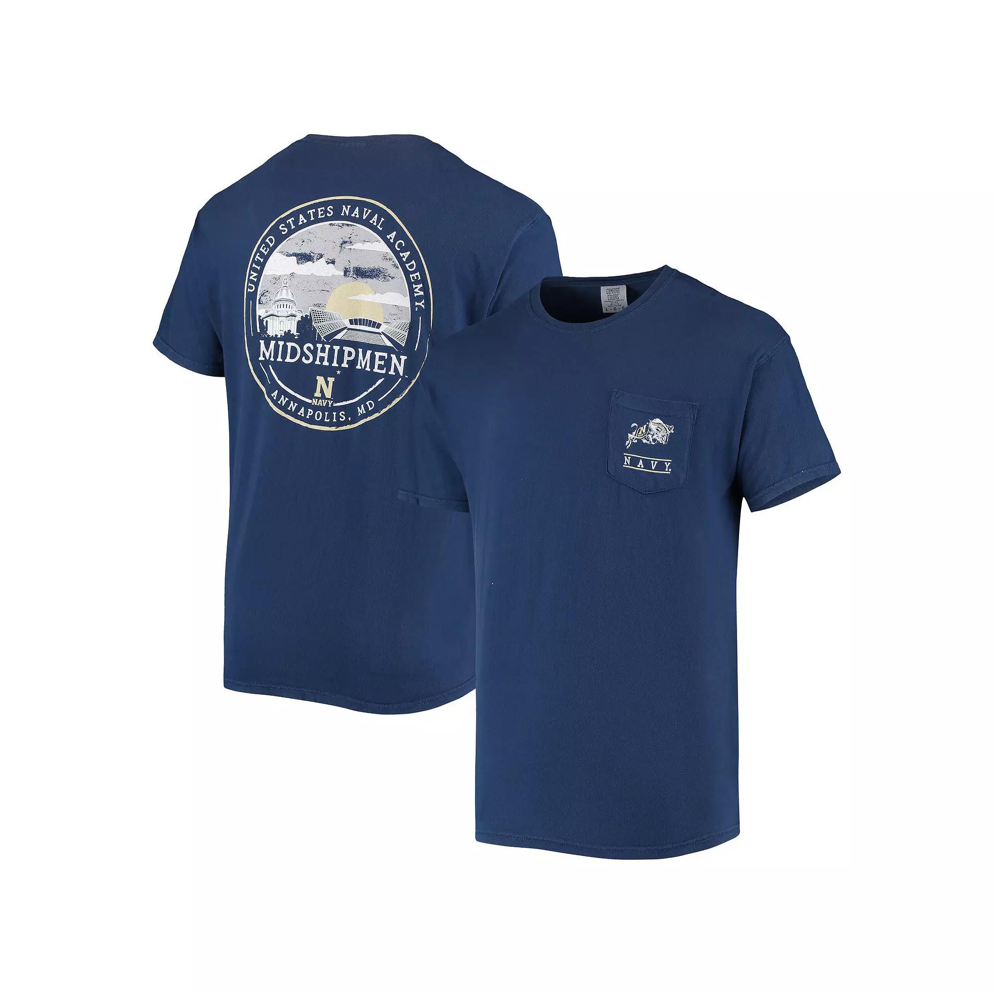 Men's Navy Navy Midshipmen Circle Campus Scene T-Shirt,  Product Image