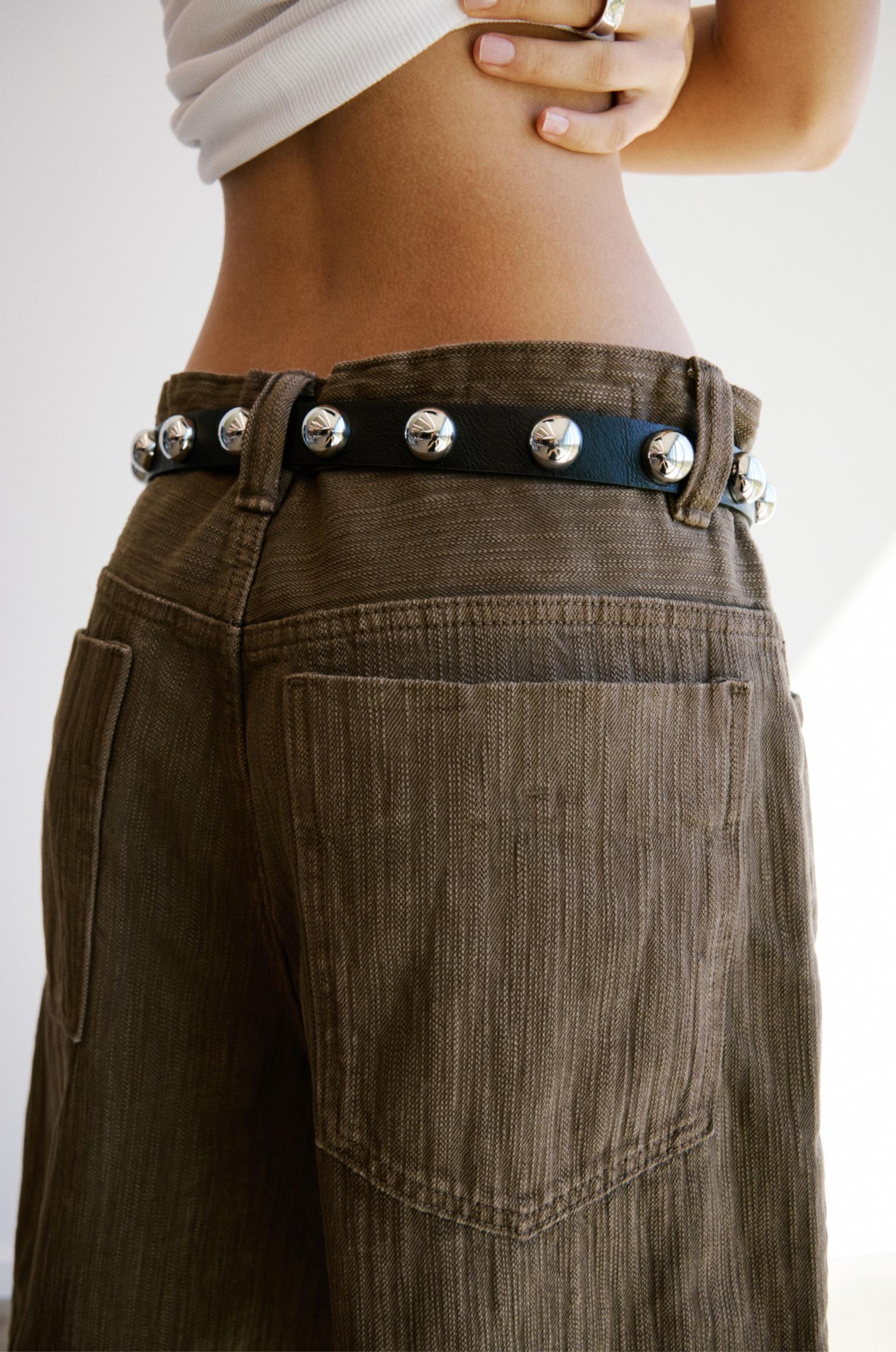 Faux leather belt with balls Product Image
