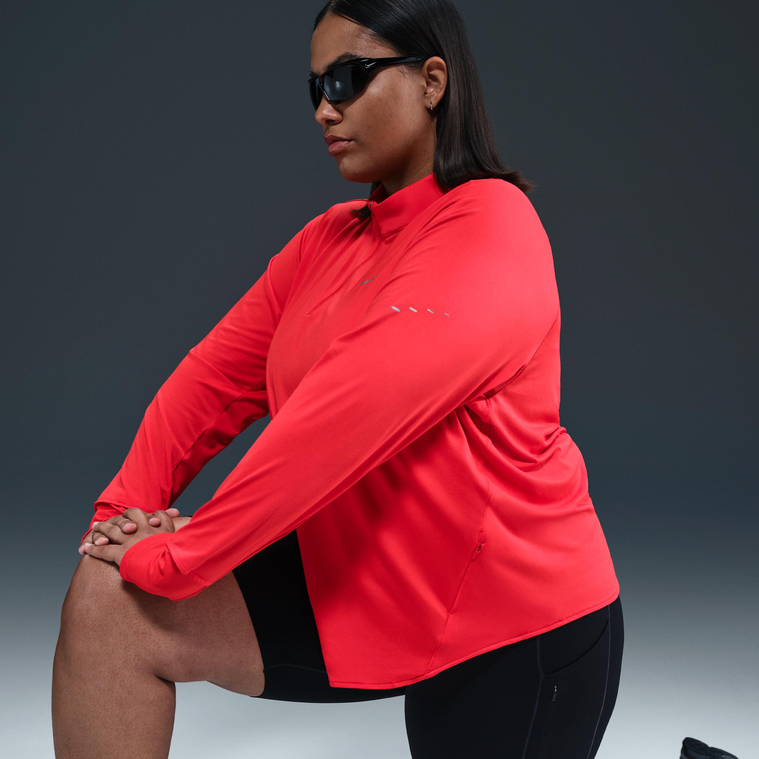 Nike Womens Swift Dri-FIT UV 1/4-Zip Running Top (Plus Size) | HQ0501-010 Product Image