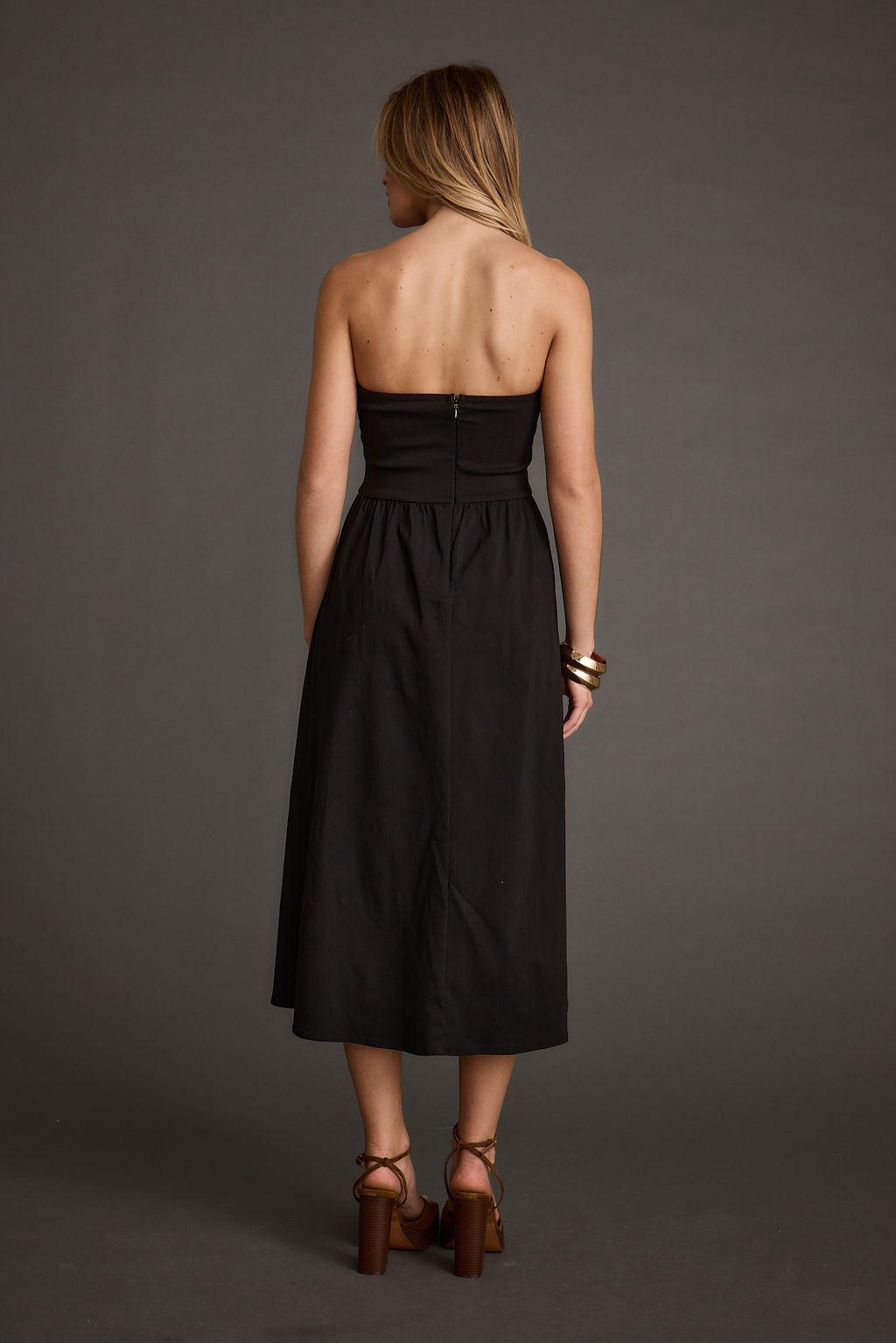Blaire Strapless Drop Waist Midi Dress Product Image