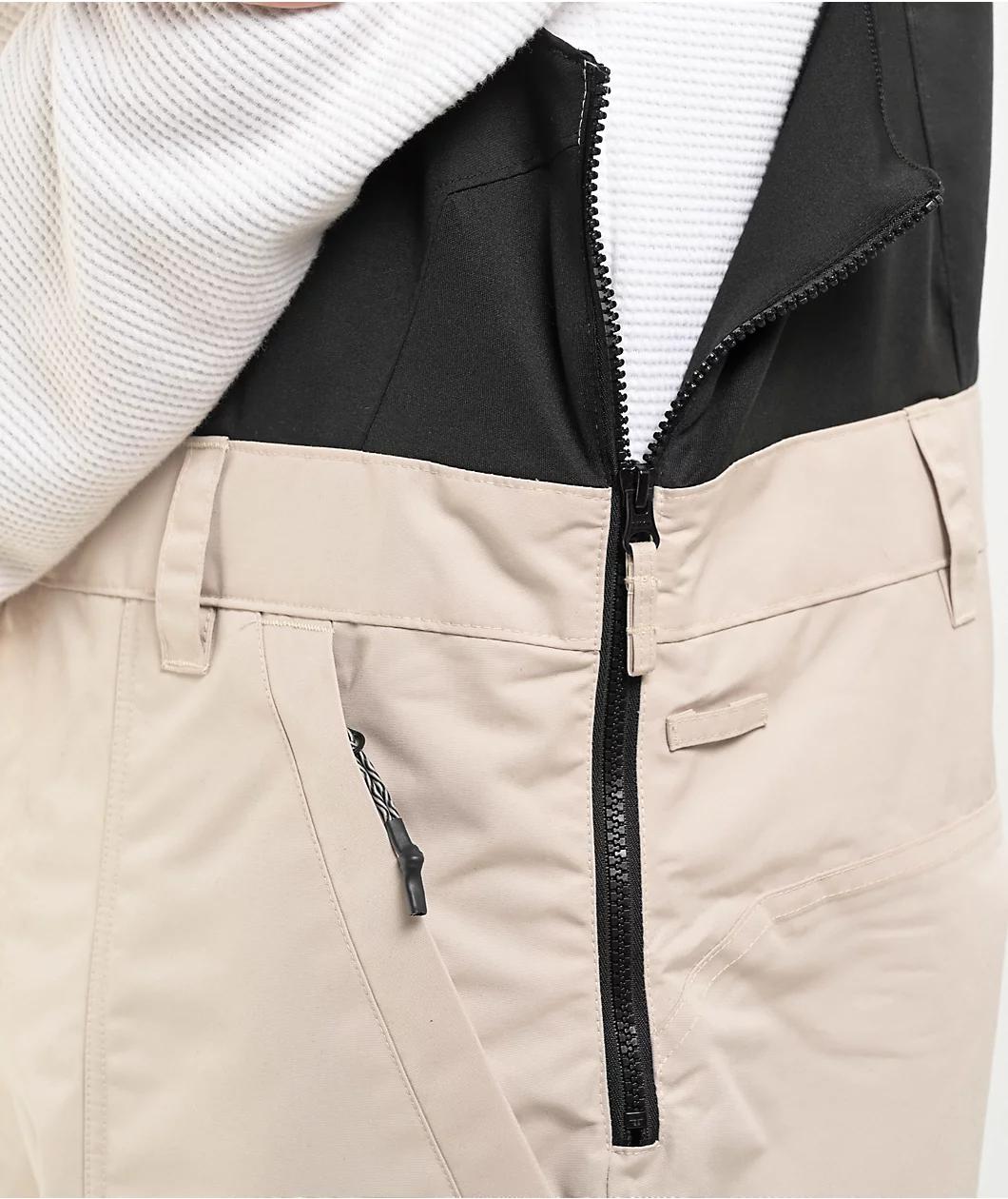 Aperture Steamboat Beige & Black 10K Bib Snowboard Pants Product Image