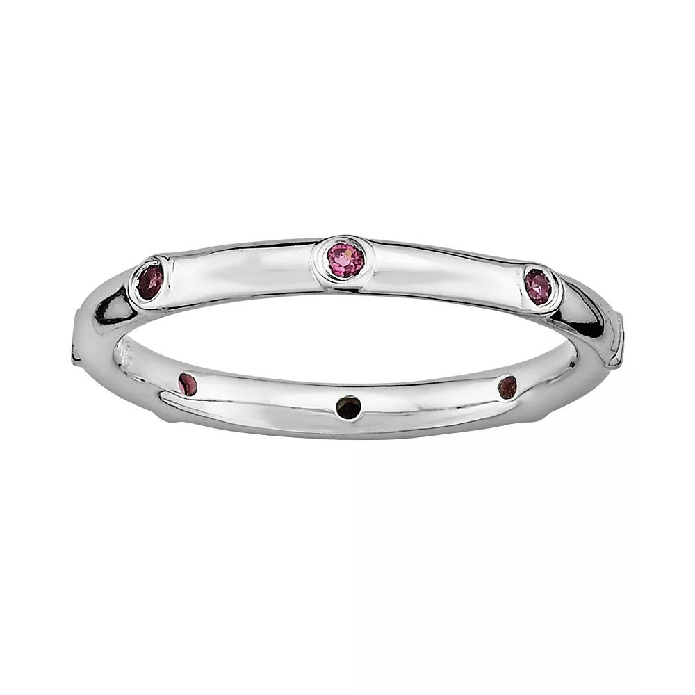 Stacks & Stones Sterling Silver Rhodolite Garnet Stack Ring, Women's, Size: 8 Product Image