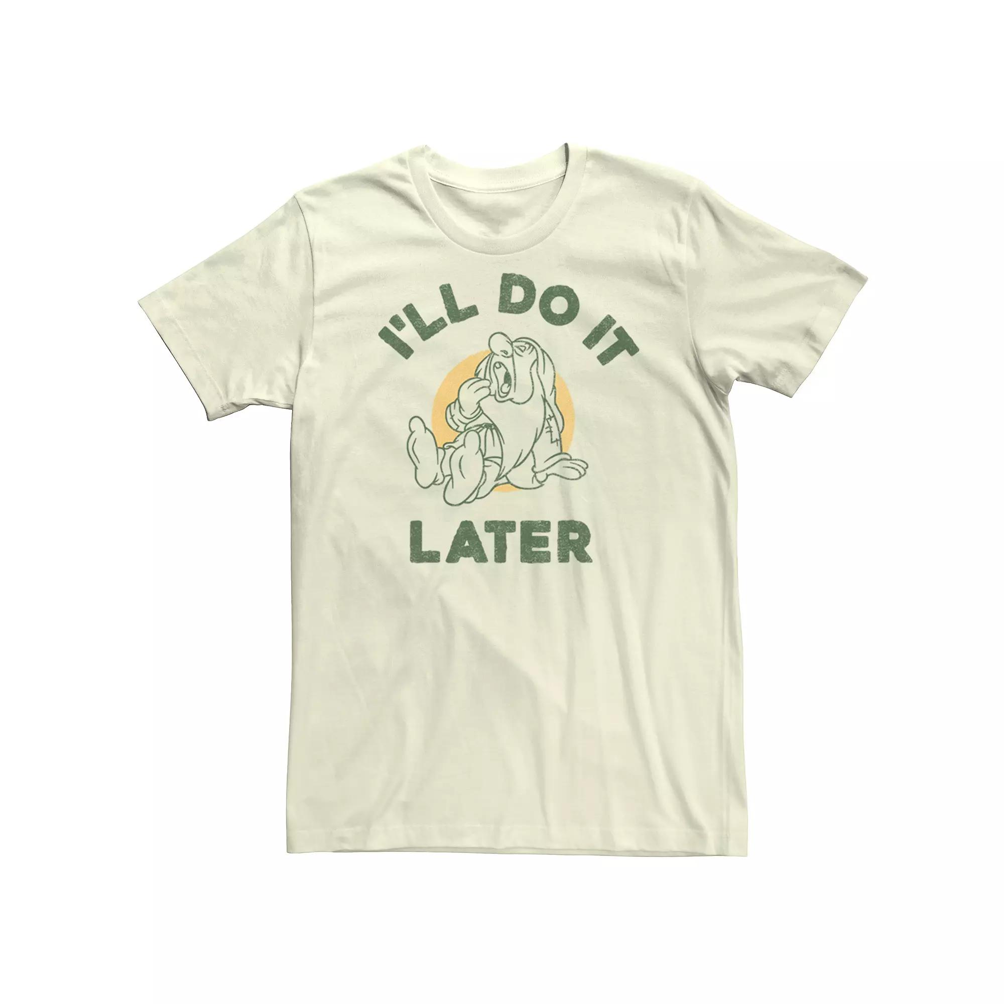 Disney's Snow White Men's Seven Dwarfs Do It Later Tee,  Product Image