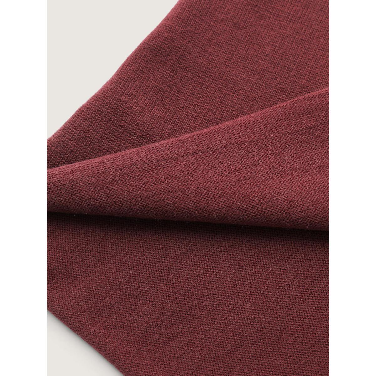 Plus Size Supersoft Folded Collar Pocket Open-Front Knit Cardigan Deepred Women Leisure Loose Long Sleeve Casual Cardigans BloomChic 10/M Product Image