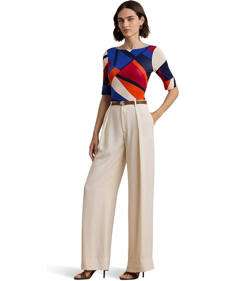 Floral Stretch Cotton Boatneck Tee Product Image