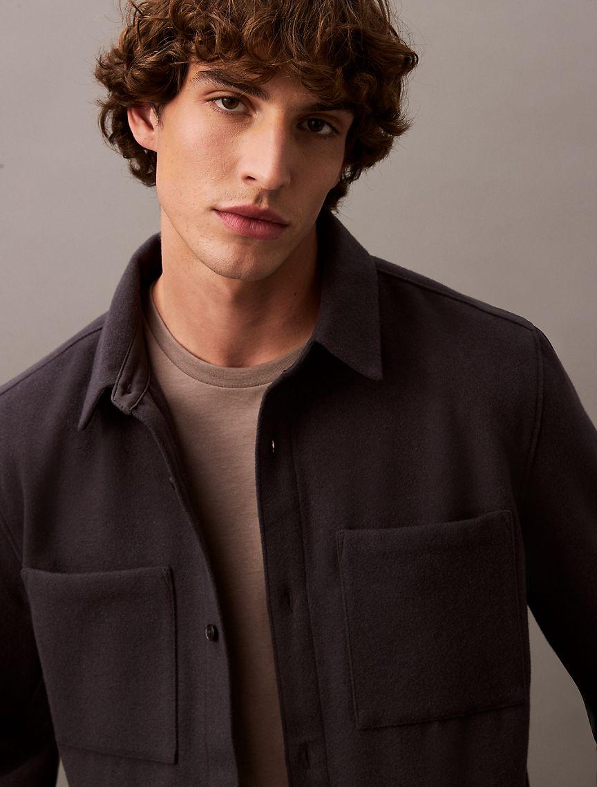 Wool Blend Pocket Shirt Jacket Product Image