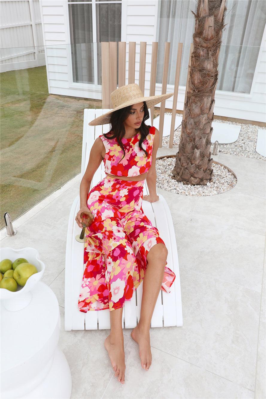 Picnic At Sunset Maxi Dress Pink Product Image