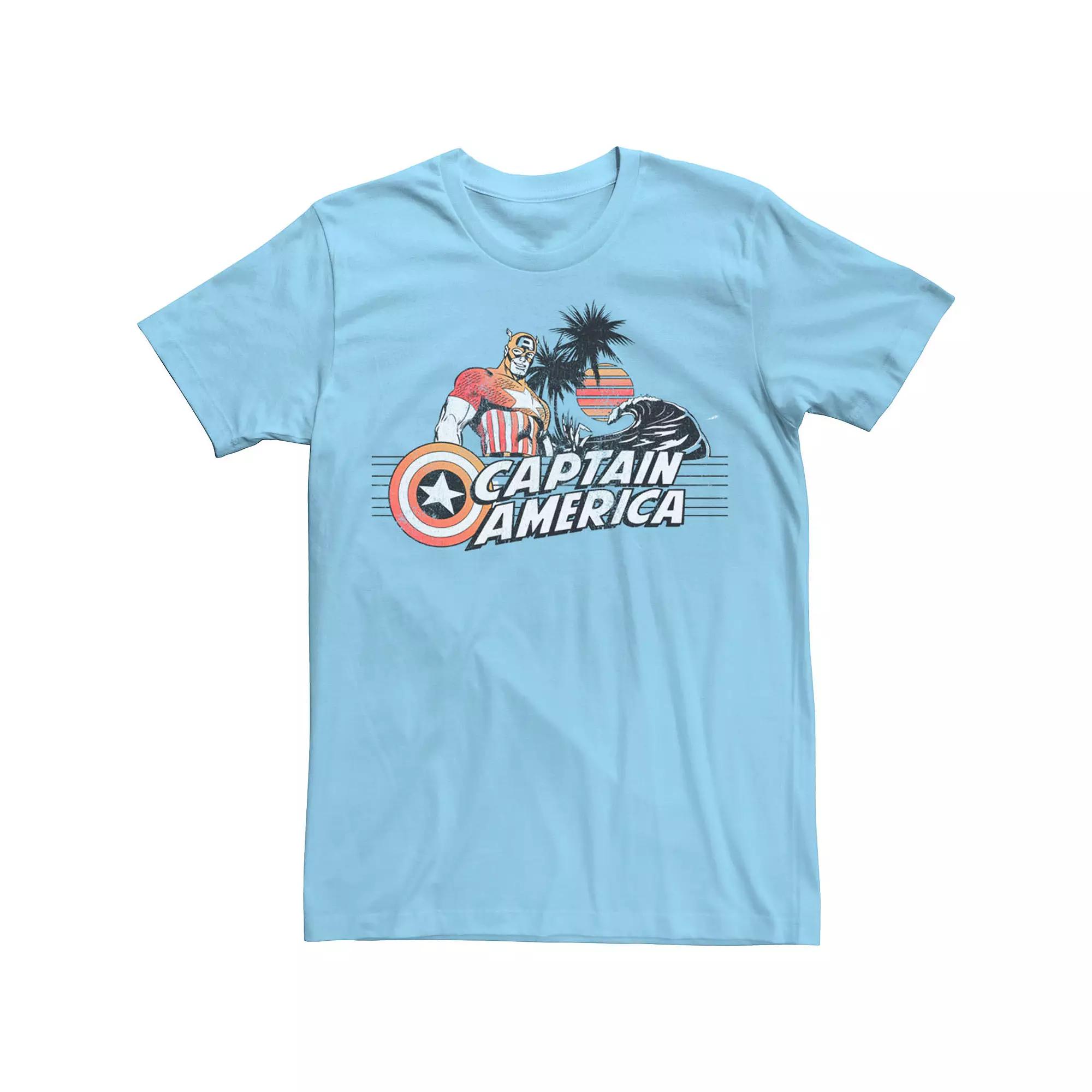 Men's Marvel Tropical Captian America Comic Tee,  Product Image