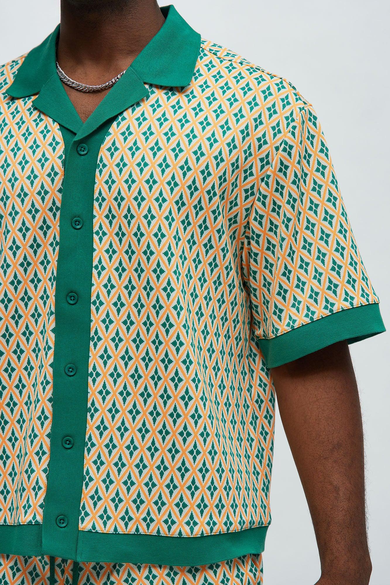 Rushmore Knit Shirt - Green/combo Product Image