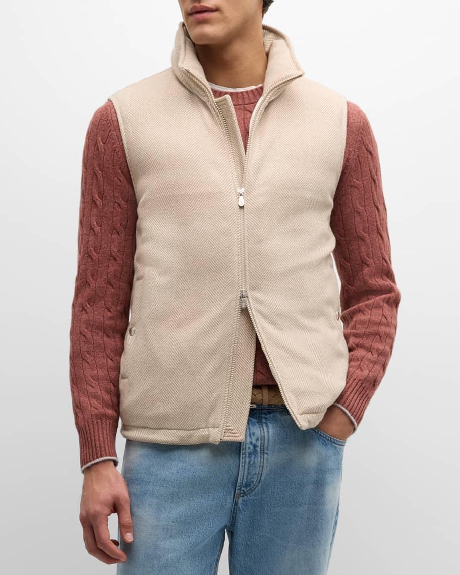 Mens Wool-Cashmere Chevron Full-Zip Vest Product Image