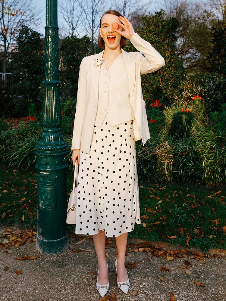 Worsted Wool One Button Women Blazer Product Image