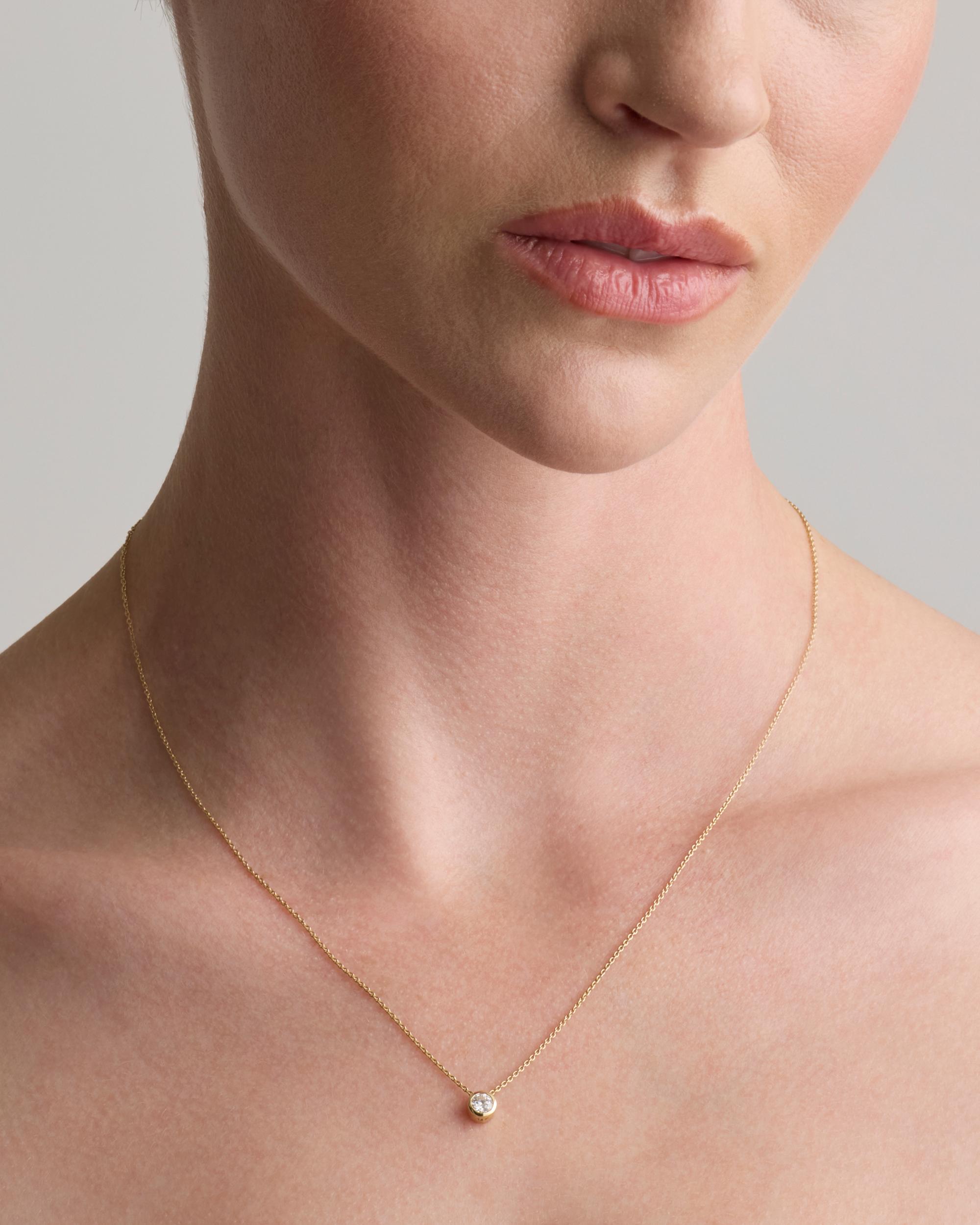 Quince | Women's 14K Gold Diamond Sliding Bezel Necklace Product Image