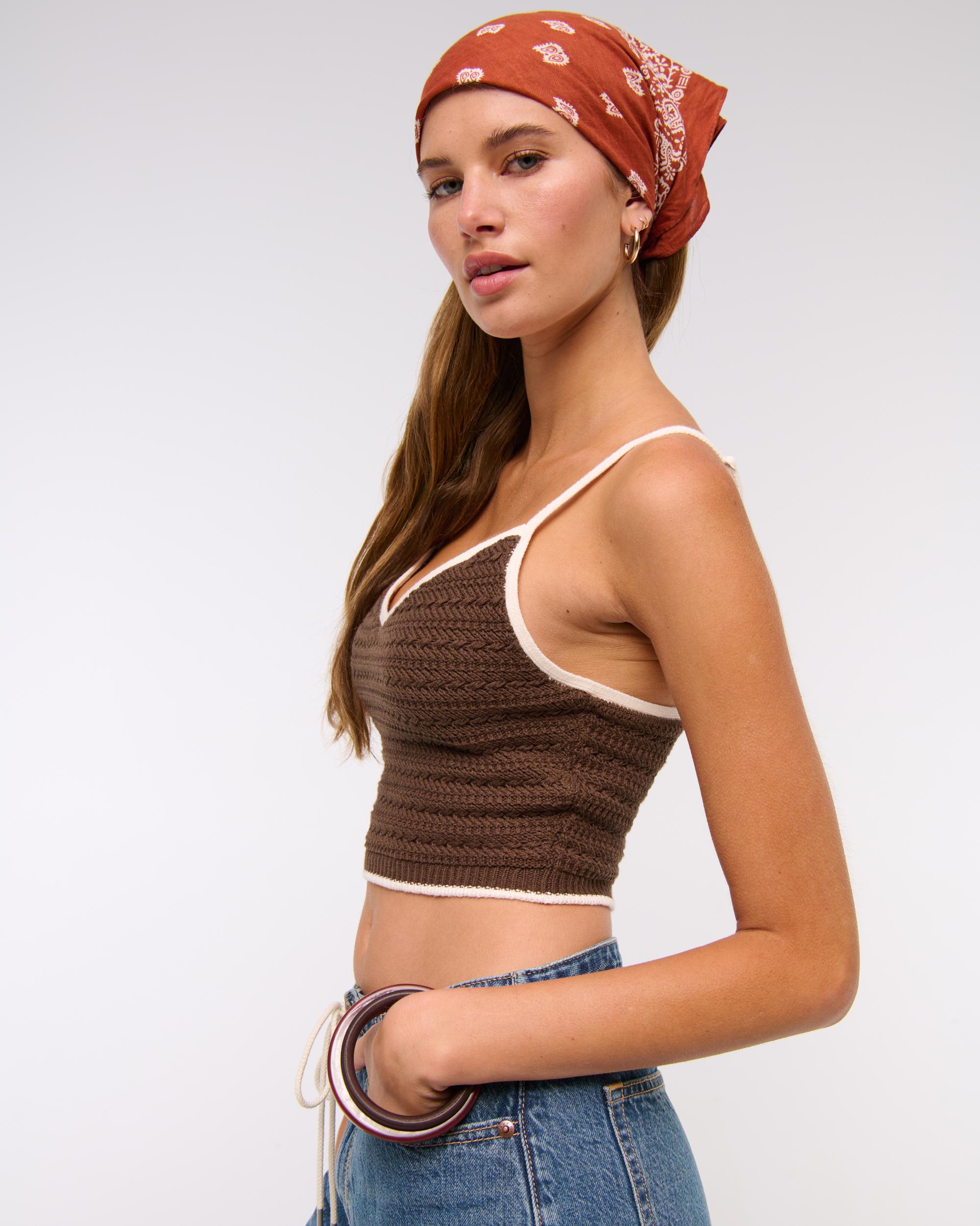 Crochet-Style Bra Top Product Image