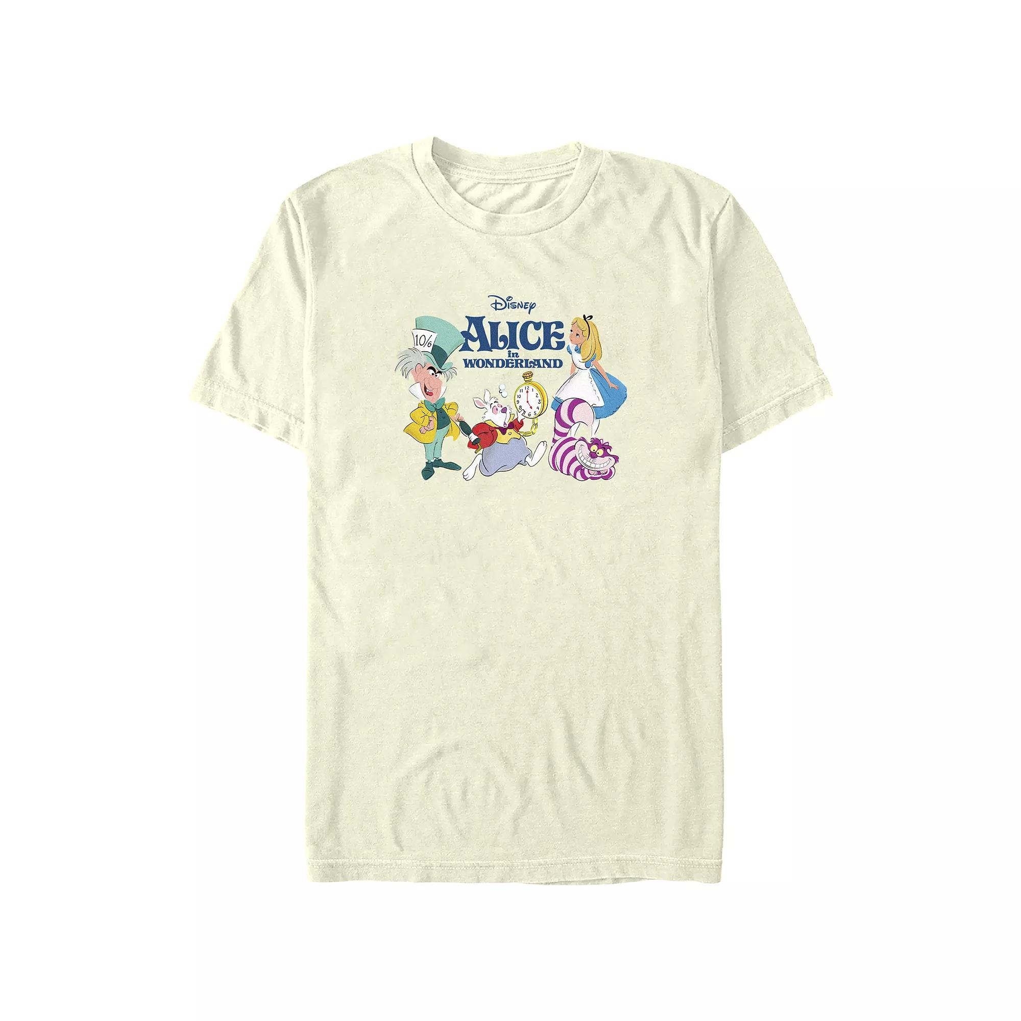 Disney's Alice In Wonderland Alice And Friends Juniors' Boyfriend Graphic Tee, Women's, Size: Medium, Natural Product Image