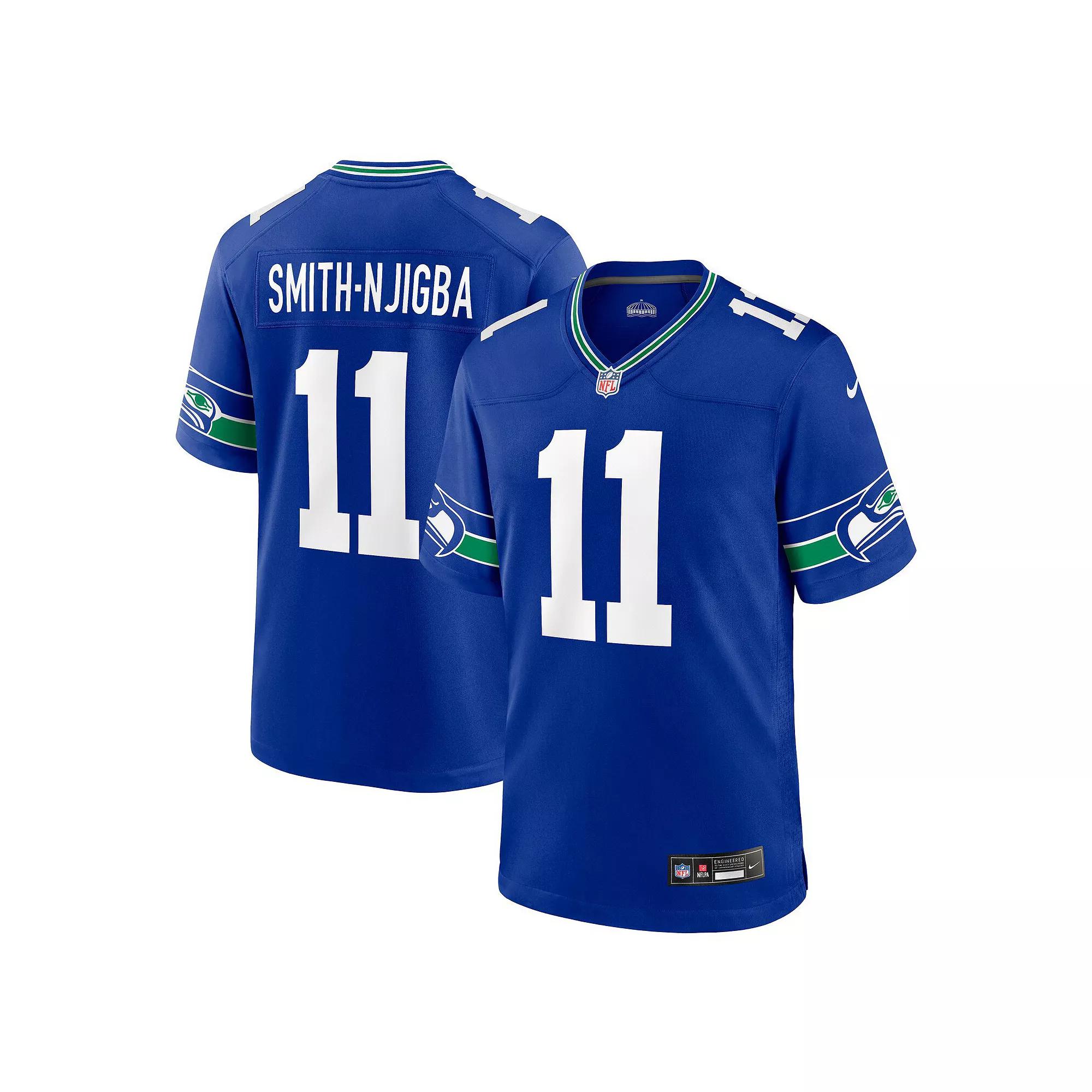 Men's Nike Jaxon Smith-Njigba Royal Seattle Seahawks Throwback Player Game Jersey,  Product Image