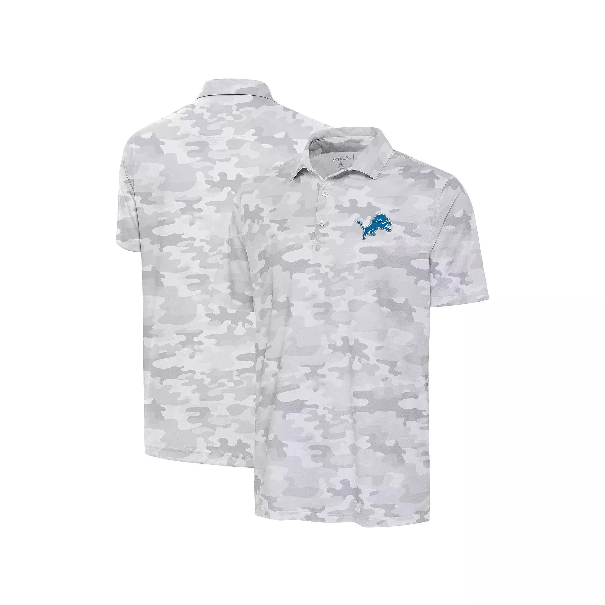 Men's Antigua White New England Patriots Anthracite Logo Collide Polo, Size: 3XL Product Image