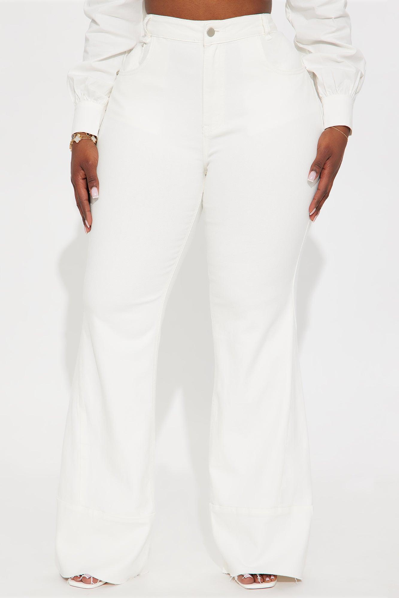 Feel The Heat Flare Jeans - Cream Product Image