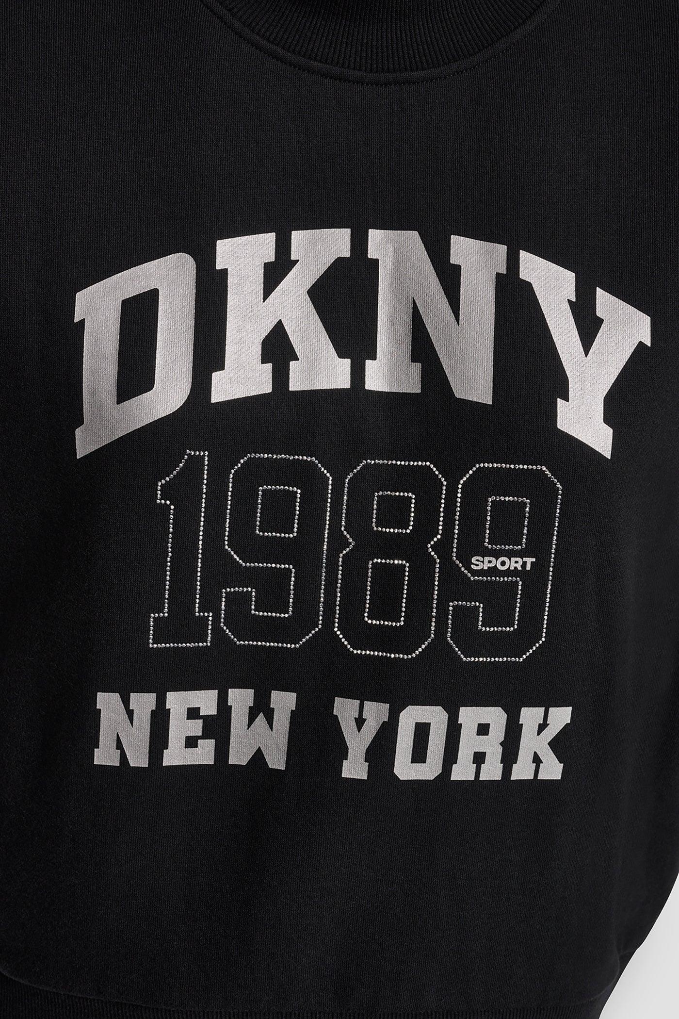 COTTON-BLEND TERRY SHORT SLEEVE LOGO HIGH-LOW TEE Product Image