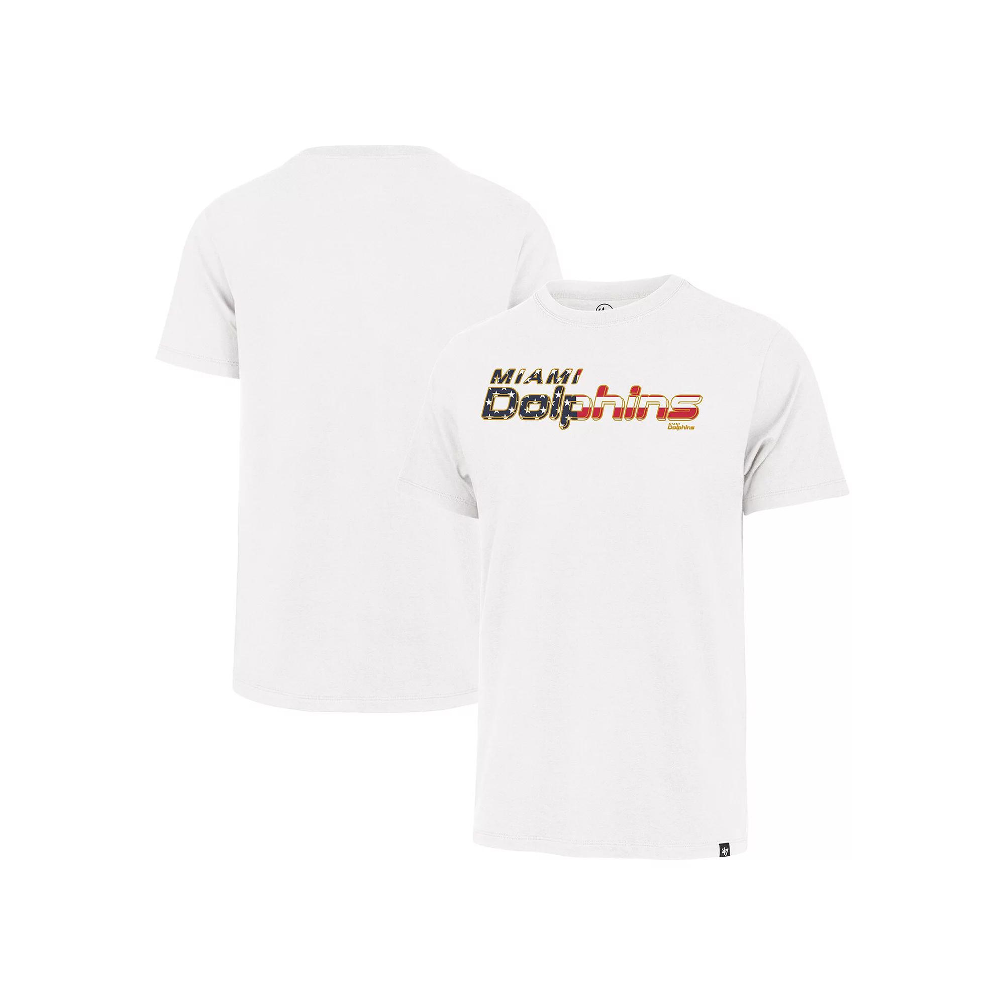 Men's '47 White Miami Dolphins Flag Script Franklin T-Shirt,  Product Image