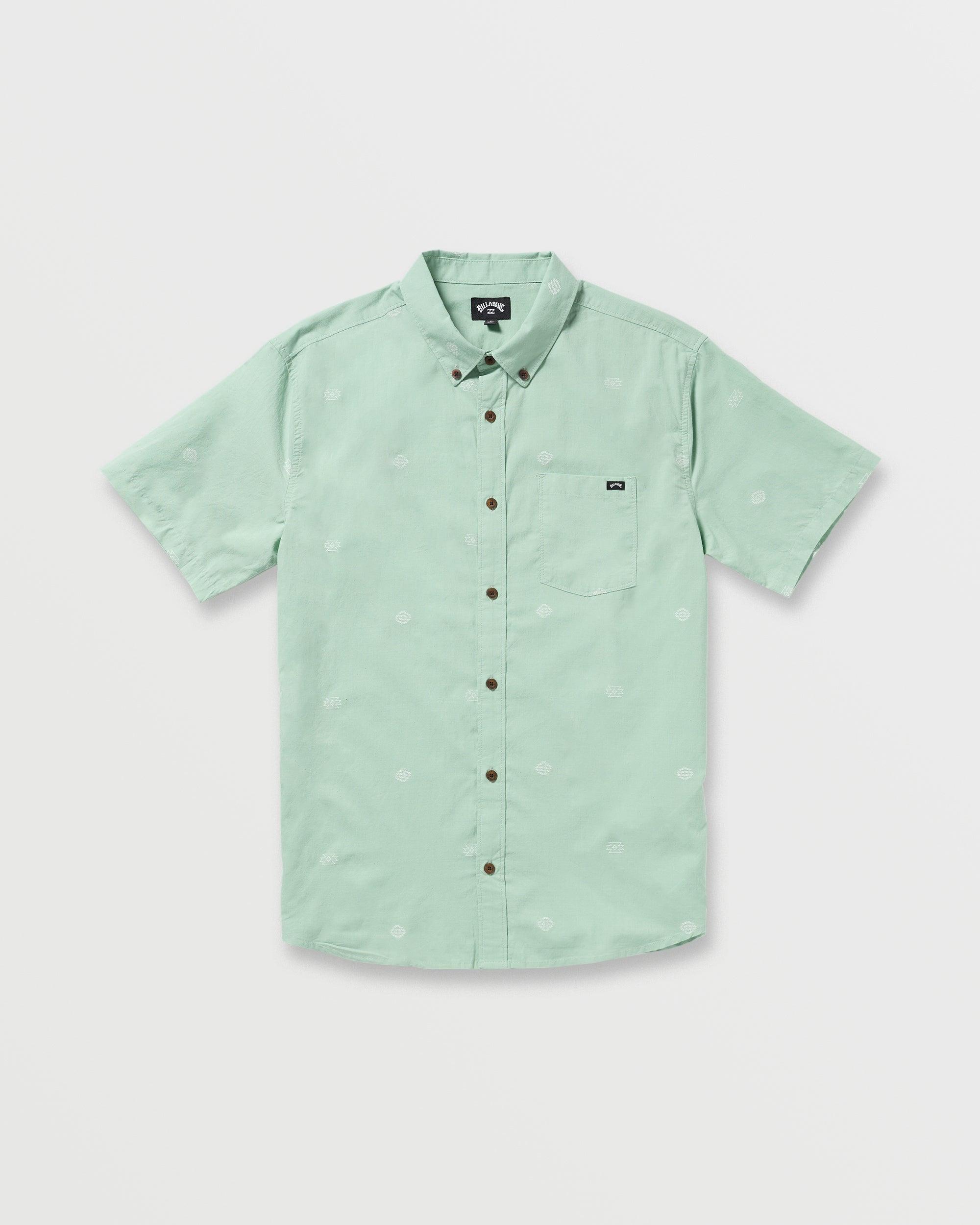 All Day Jacquard Short Sleeve Shirt - Seafoam Male Product Image