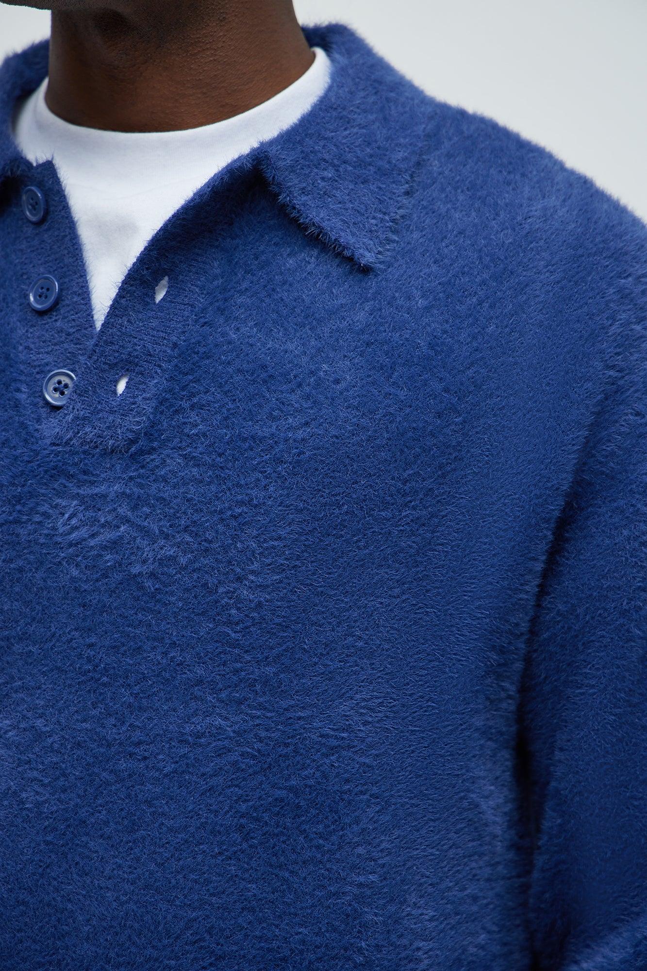 Amusing Sweater Knit Polo - Blue Product Image