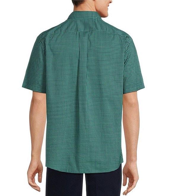 Gold Label Roundtree & Yorke Non-Iron Short Sleeve Micro Plaid Oxford Sport Shirt Product Image