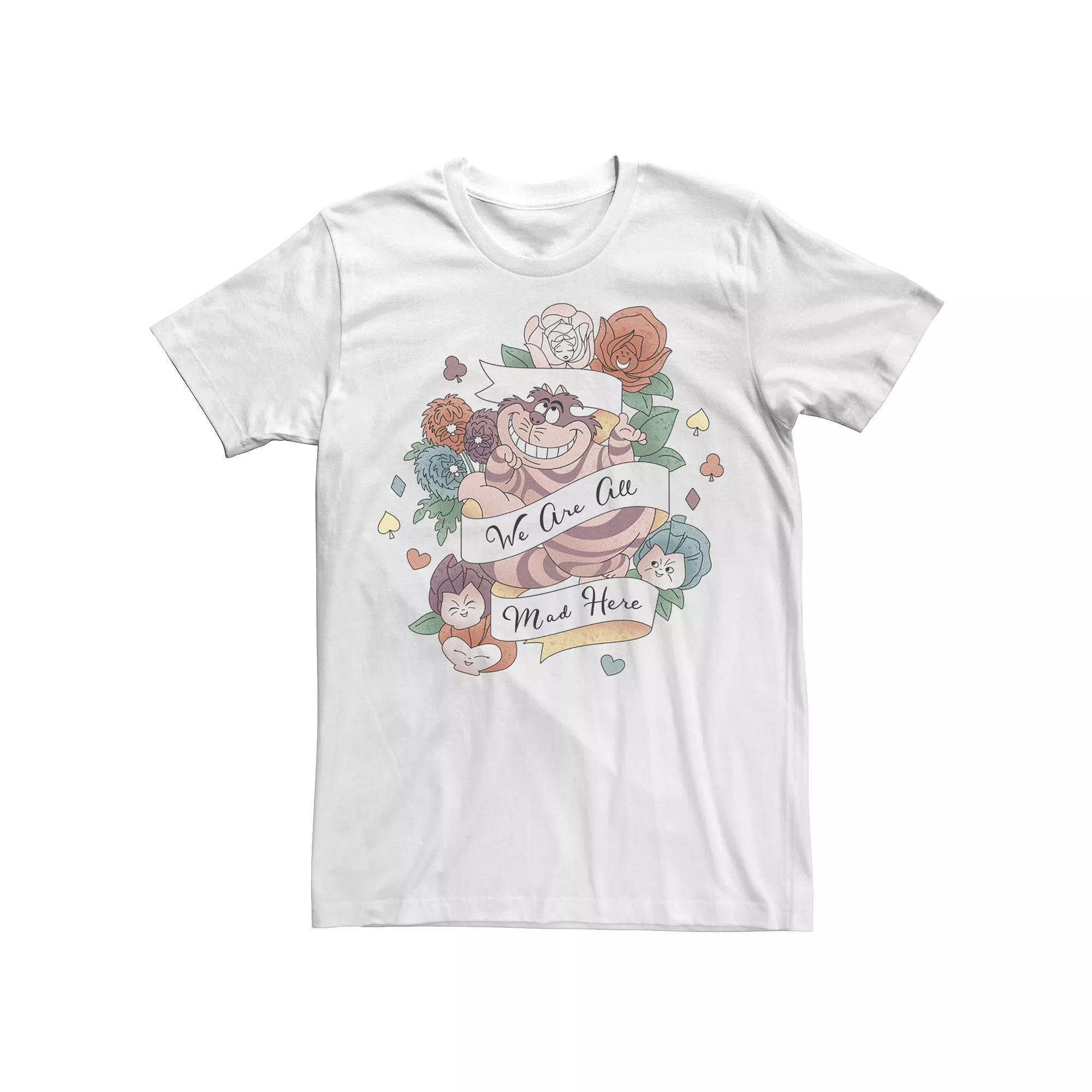 Big & Tall Disney Alice In Wonderland "We Are All Mad Here" Tattoo Tee, Men's, Size: 5XL, White Product Image