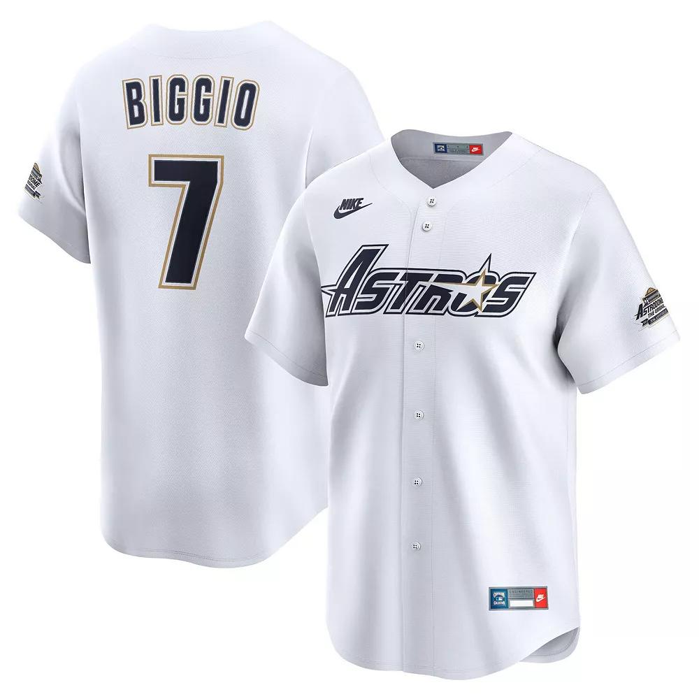 Men's Nike Craig Biggio White Houston Astros Throwback Cooperstown Collection Limited Jersey,  Product Image
