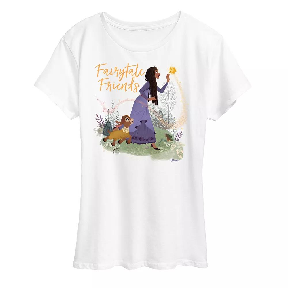 Disney's Wish Asha, Valentino, and Star Women's Fairytale Friends Graphic Tee, Girl's,  Product Image