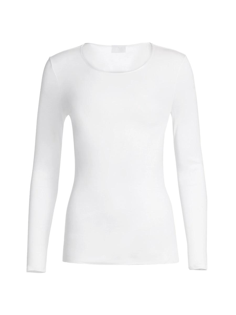 Womens Cotton Seamless Long-Sleeve Top Product Image