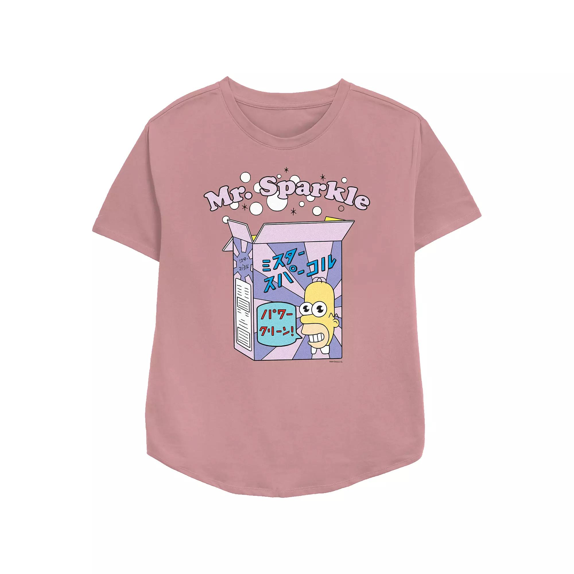 Women's The Simpsons Mr. Sparkle Relaxed Fit Graphic Tee, Girl's, Size: Small, Pink Product Image