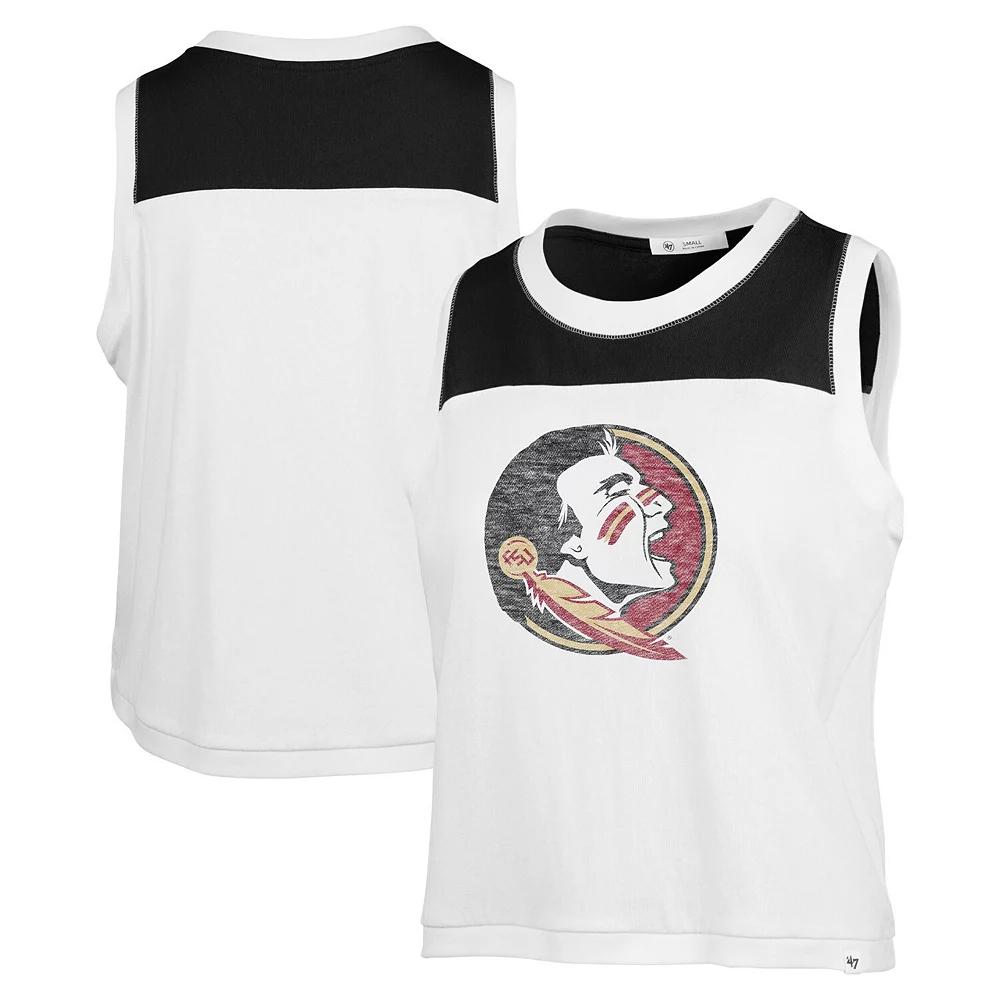 Women's '47 White Florida State Seminoles Premier Zoey Waist Length Tank Top, Size: XL Product Image