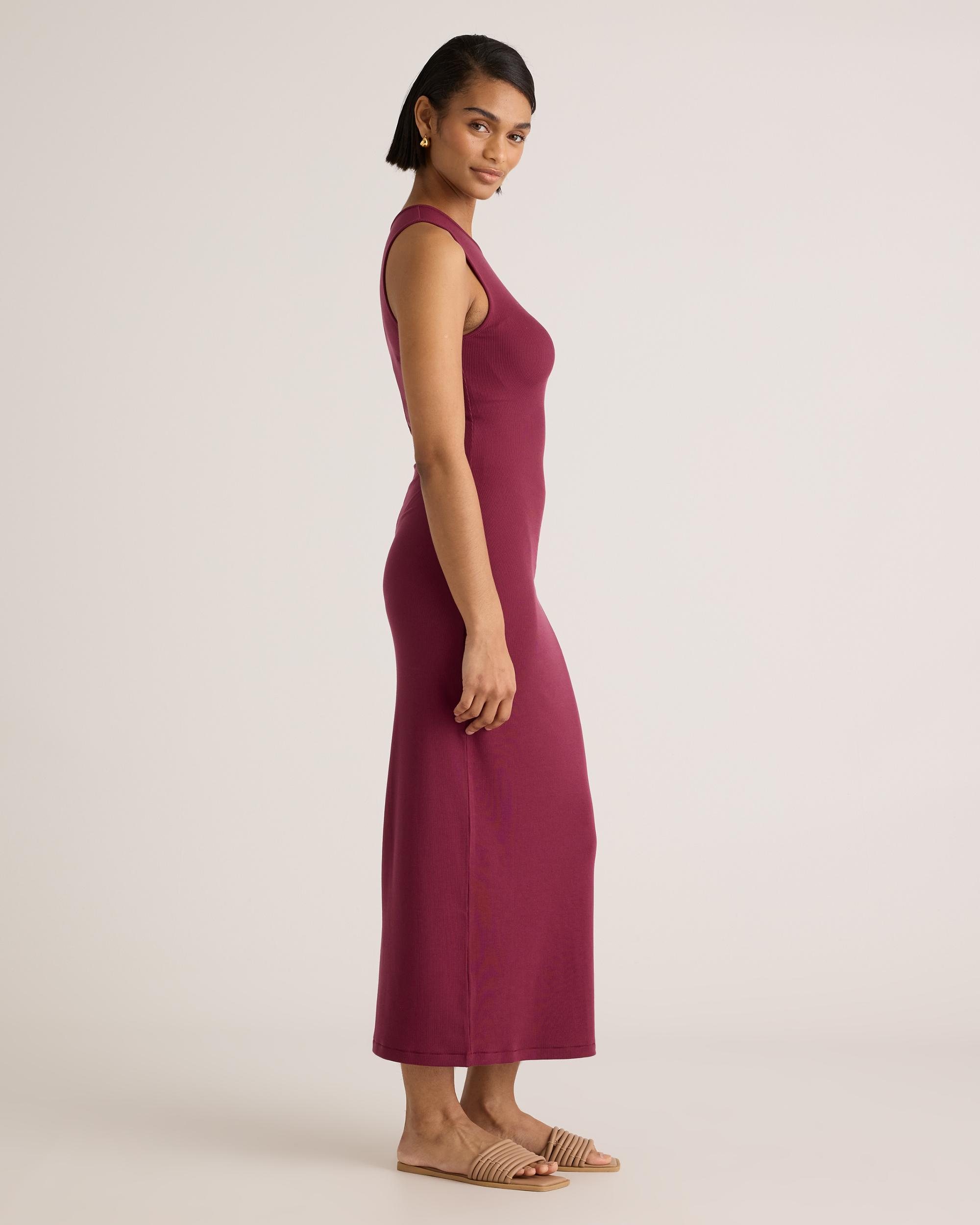 Quince | Women's Tencel Rib Knit Tank Top Midi Dress Product Image