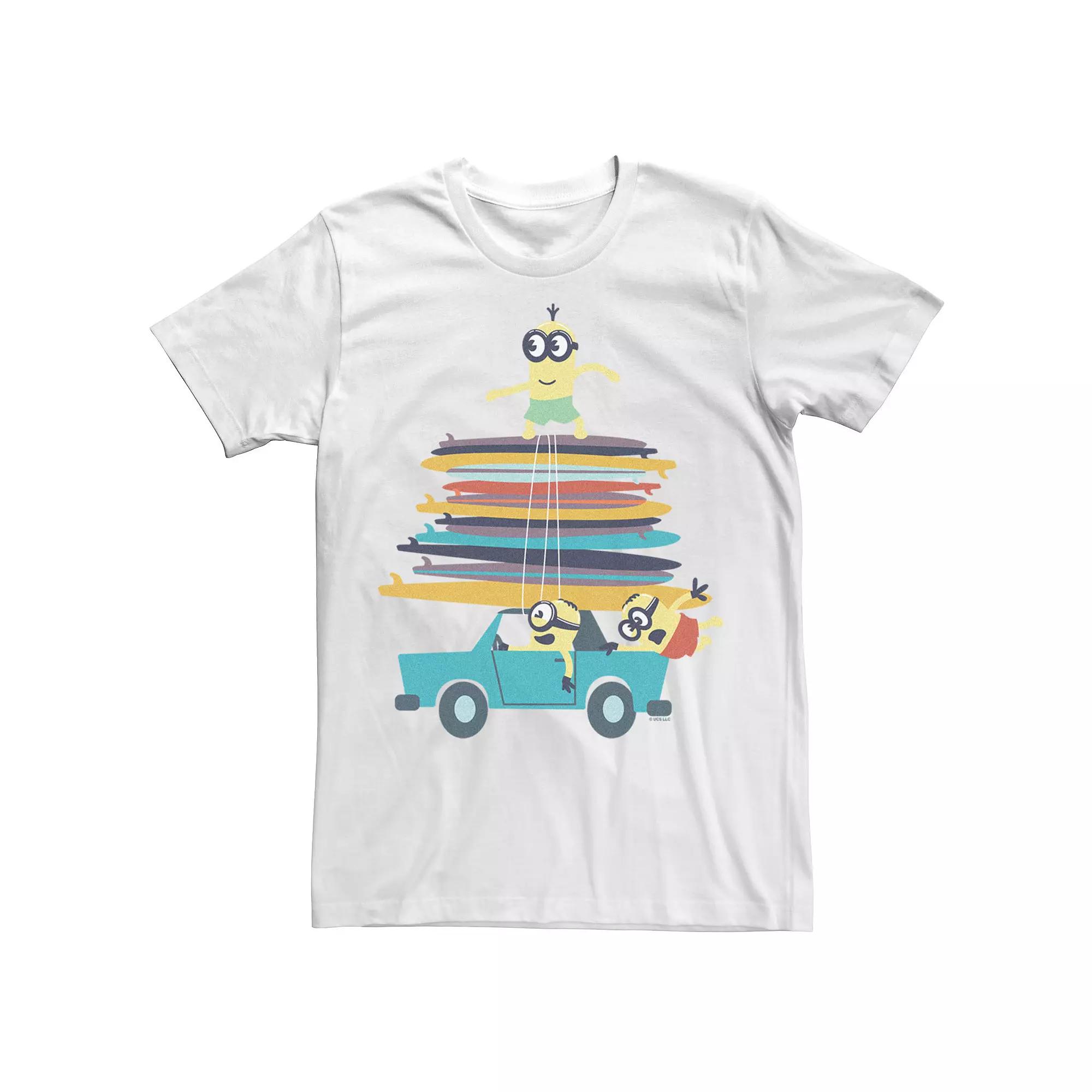 Men's Despicable Me Minions Dave Kevin Stuart Summer Surf Tee,  Product Image