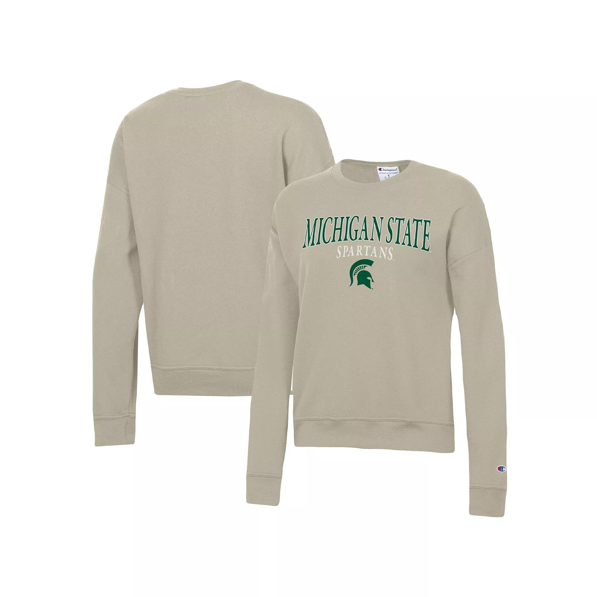 Women's Champion Tan Michigan State Spartans Powerblend Pullover Sweatshirt,  Product Image