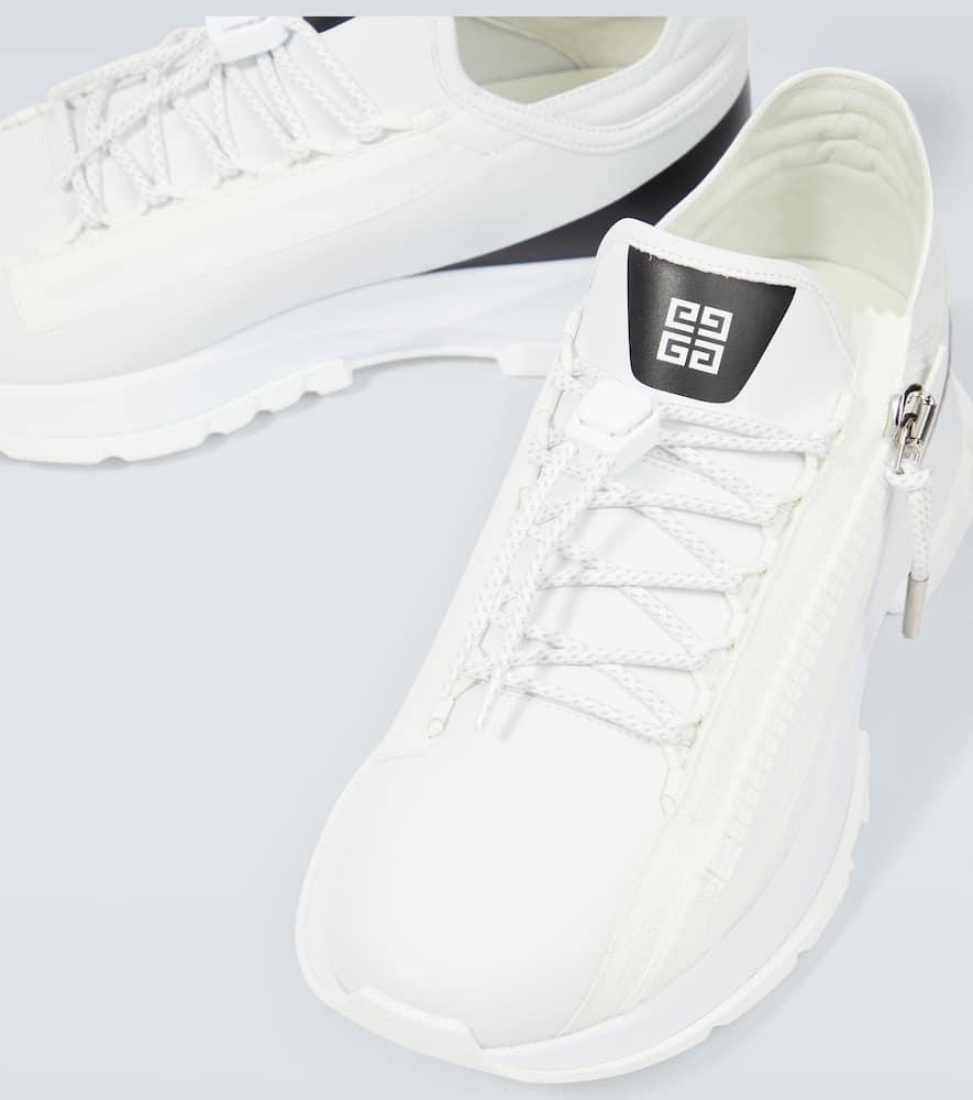 GIVENCHY Spectre Runner Leather Sneakers With 4g Side Zip Detail In White Product Image