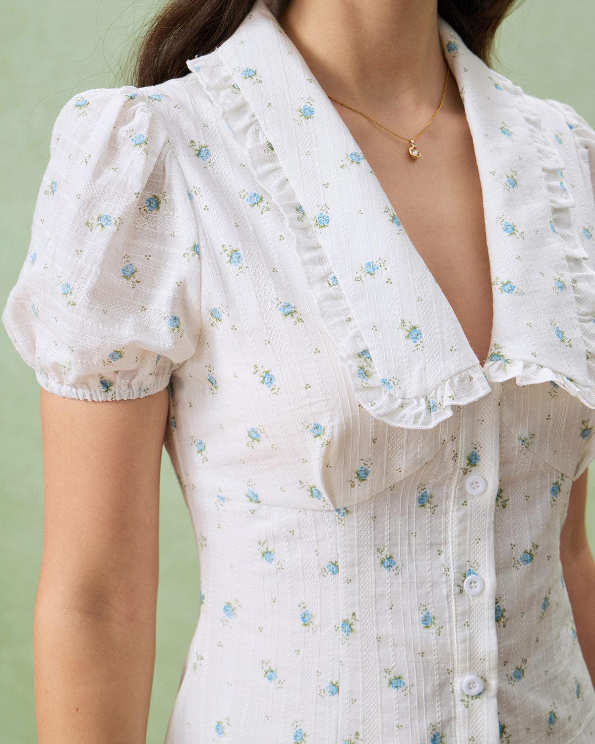 White Floral Chelsea Mini Dress Product Image