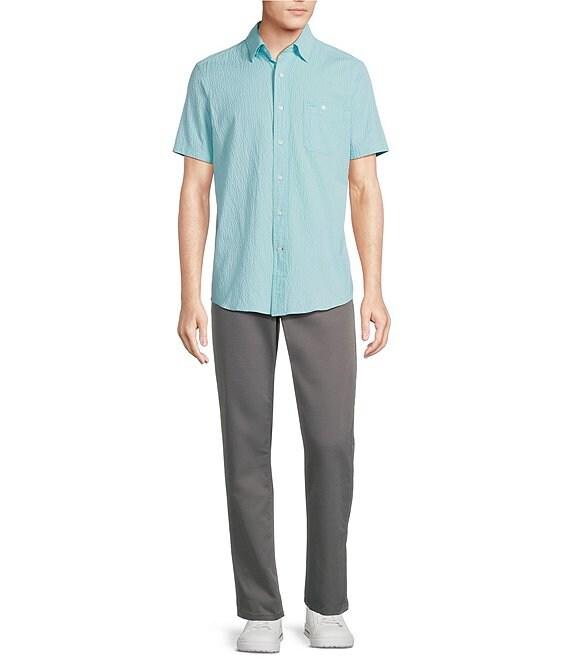 Cremieux Blue Label Performance Stretch Solid Seersucker Short Sleeve Woven Shirt Product Image