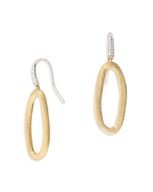 Womens Jaipur Two-Tone 18K Gold & Diamond Oval Hoop Drop Earrings Product Image