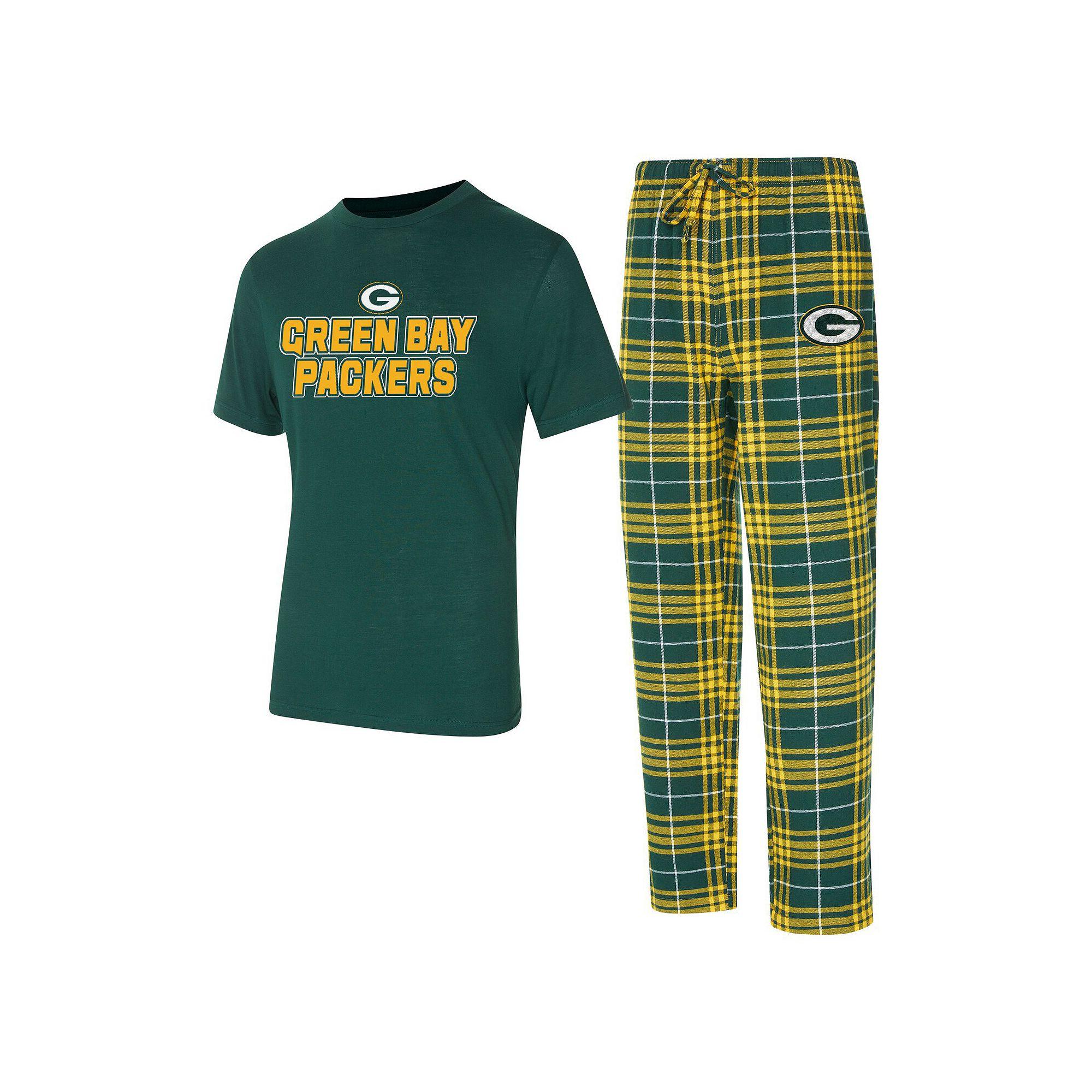 Men's Concepts Sport  Green/Gold Green Bay Packers Vector T-Shirt & Flannel Pants Sleep Set, Size: 2XL Product Image