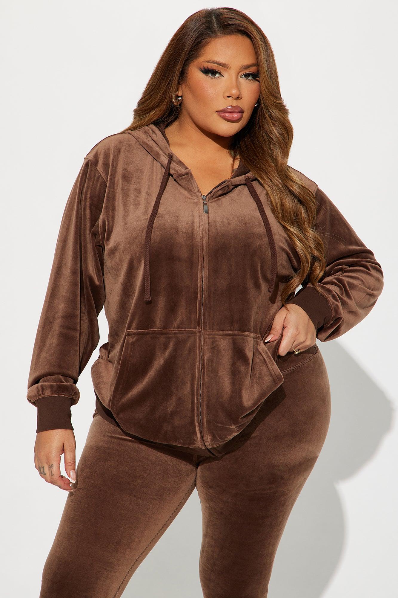 OG Friend Soft Velour Legging Set - Chocolate Product Image