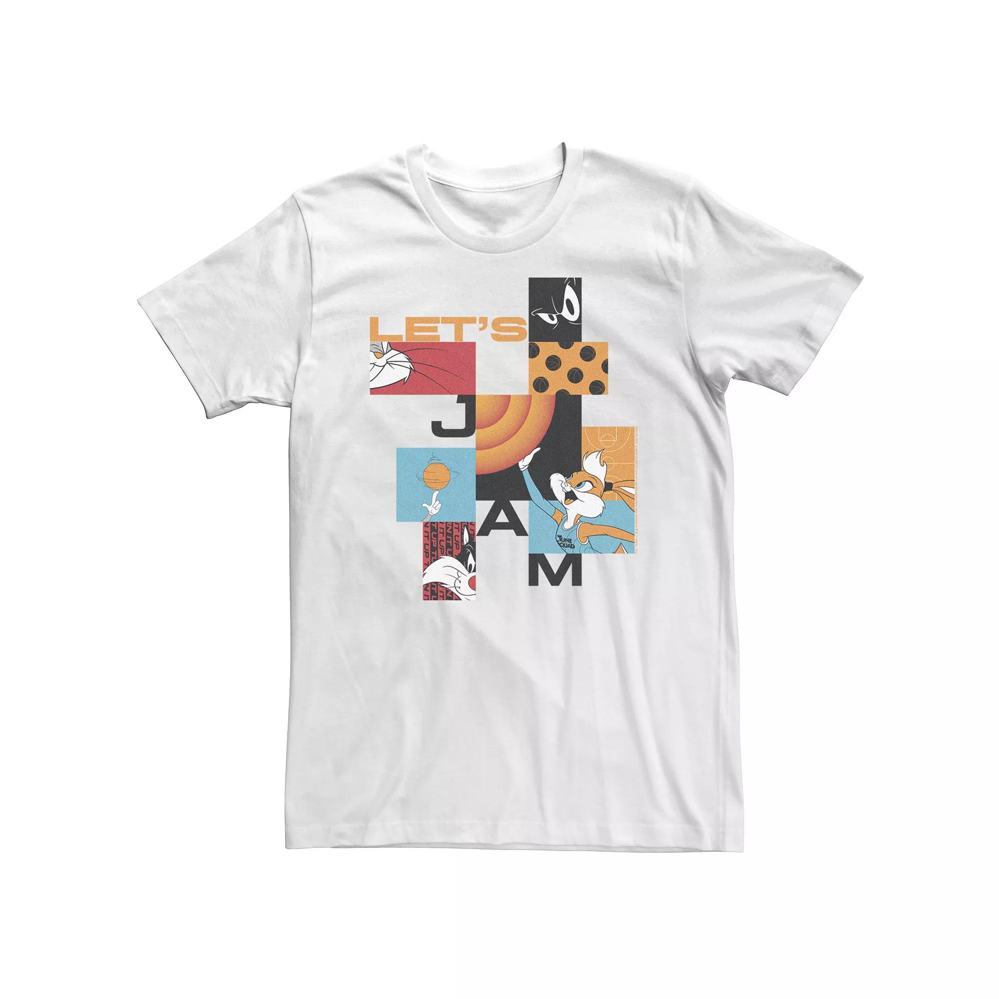 Big & Tall Space Jam 2 Lets Jam Squares Boxed Up Tee, Men's, Size: 3XL, White Product Image