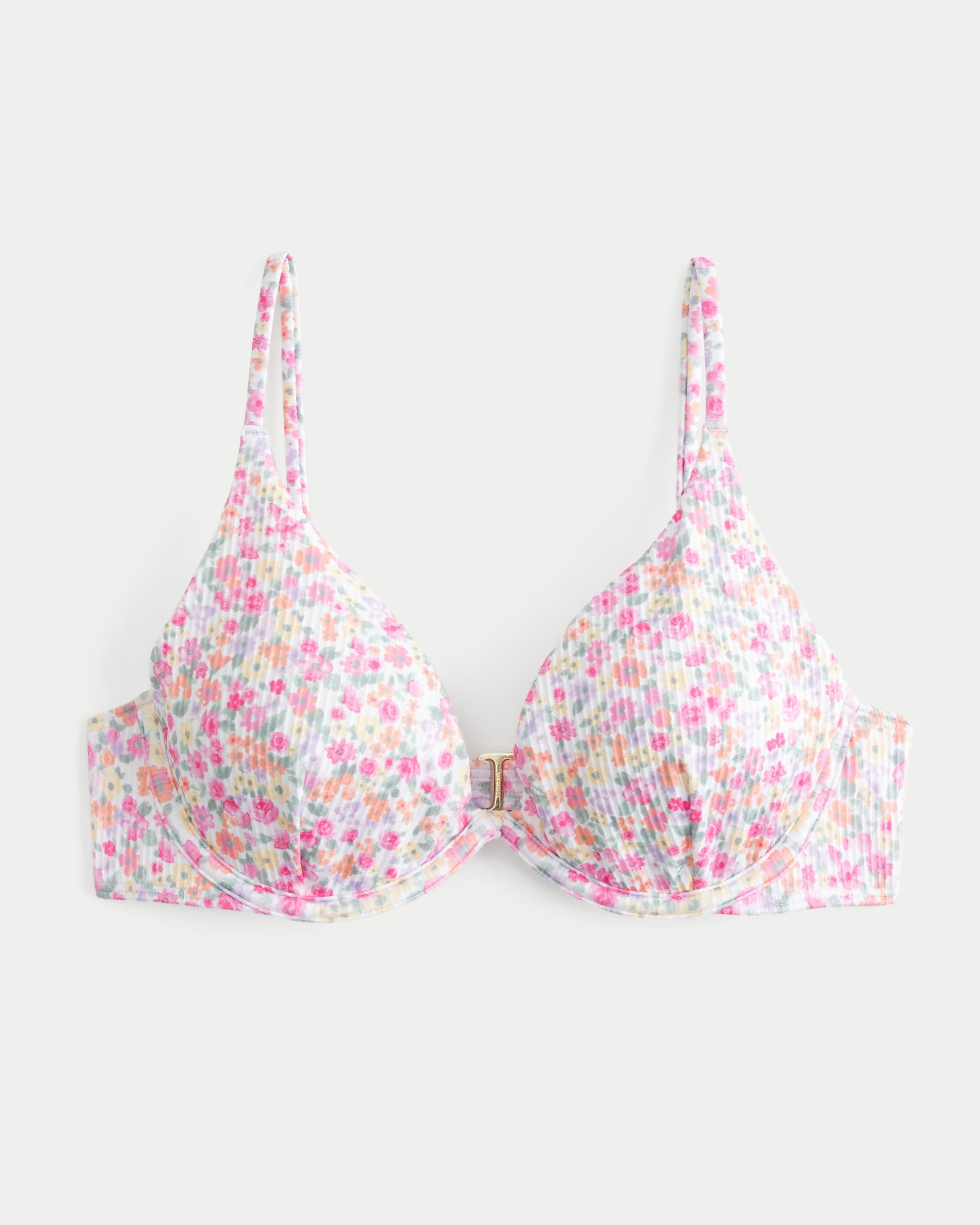 Ribbed Plunge Underwire Bikini Top Product Image