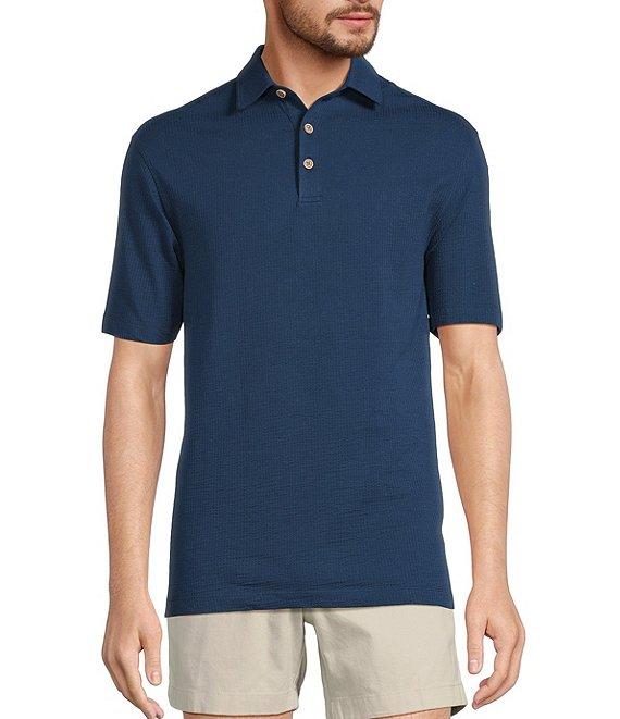 Roundtree & Yorke Short Sleeve Textured Solid Polo Product Image