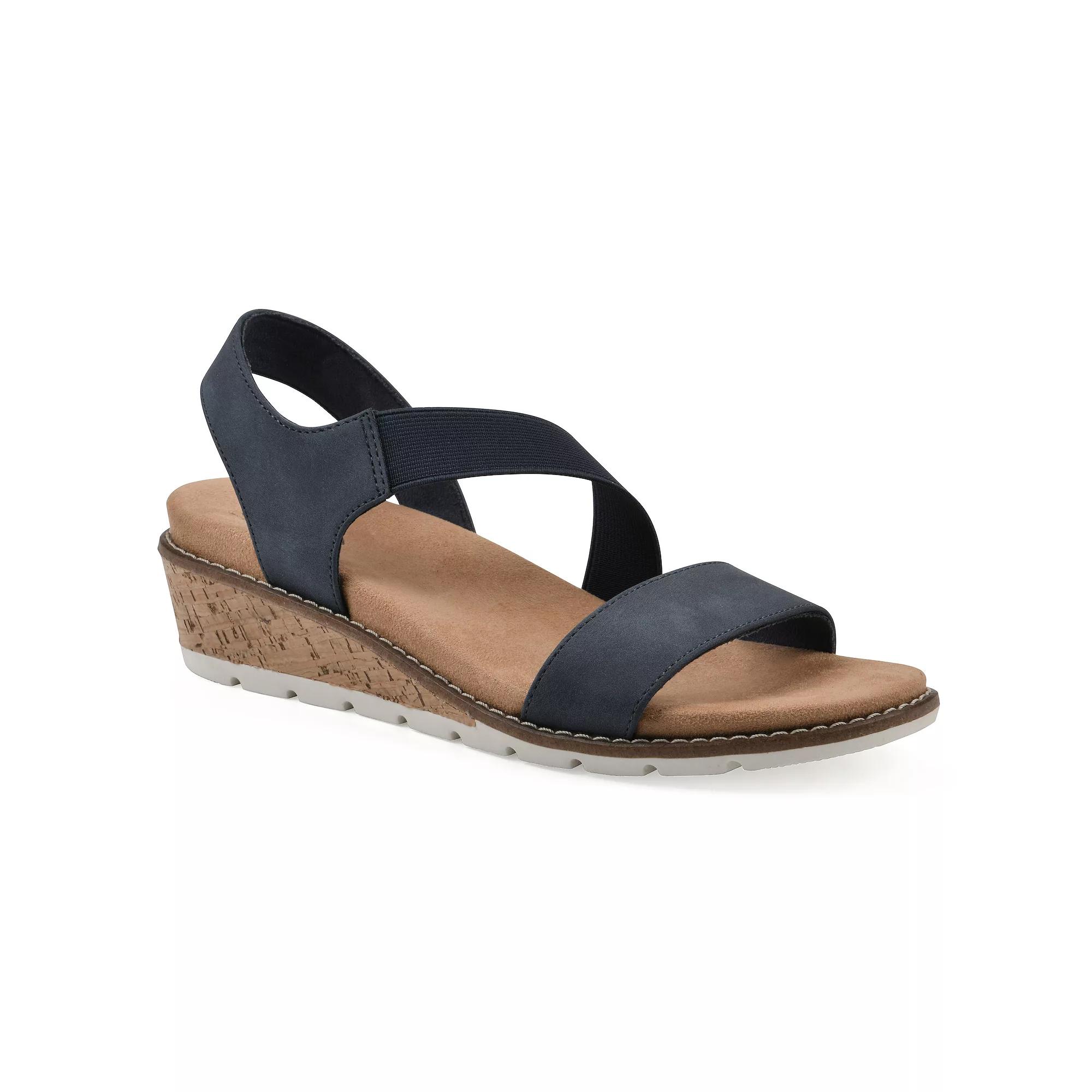 Cliffs by White Mountain Tinnley Women's Wedge Sandals, Size: 8, Blue Nubuck Product Image