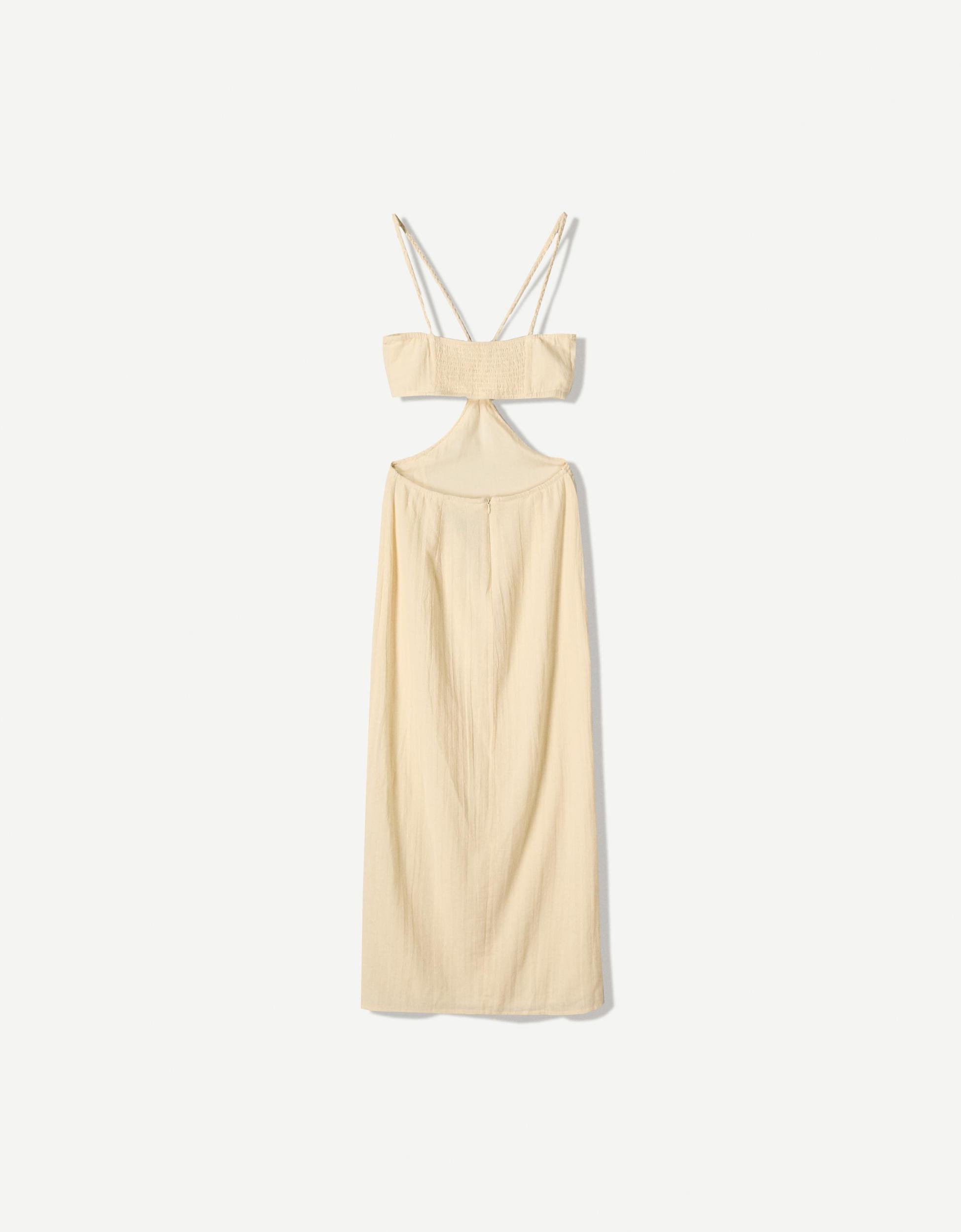 Cut-out rustic midi dress Product Image