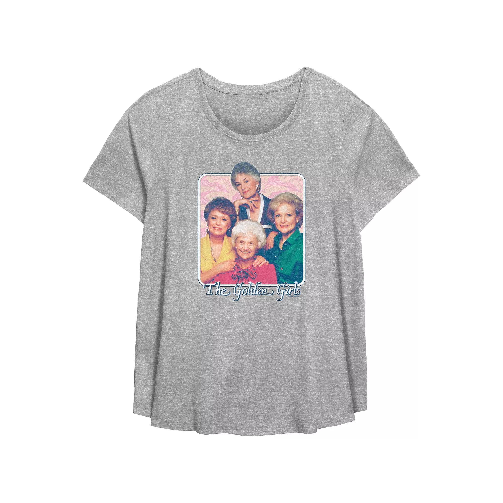 Plus Size The Golden Girls Portrait Flowy Graphic Tee, Women's, Size: 1XL, Grey Gray Product Image