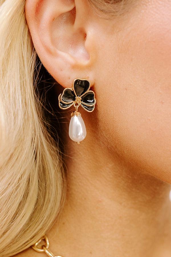 Garden Glam Earrings in Black Product Image